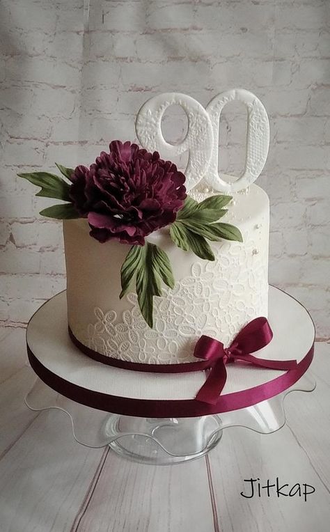 20 Cake Ideas, 90th Birthday Cake Ideas, 20 Cake, Anniversary Cake Designs, Peony Cake, Modern Birthday Cakes, 90th Birthday Cakes, Gift Box Cakes, Buttercream Cake Designs