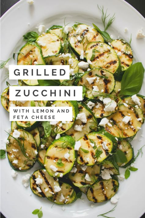 Feta Cheese Recipes, Grilled Lemon, Lemon Zucchini, Grilled Zucchini, Idee Pasto Sano, Veggie Dishes, Vegetable Side Dishes, Vegetable Dishes, Side Dish Recipes