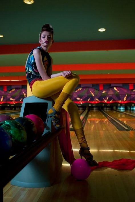 Bowling Outfit, Sport Videos, Bowling Alley, Design Editorial, Fashion Photography Inspiration, Shoot Inspiration, Photoshoot Inspiration, Photography Inspo, Fashion Shoot