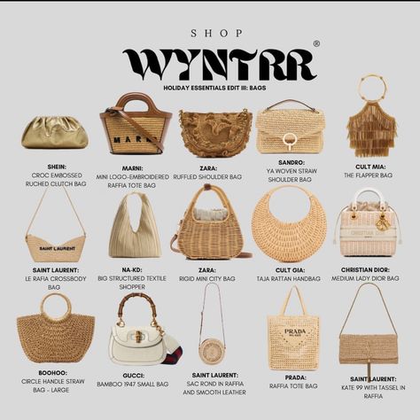 Rattan Handbags, Cute Vacation Outfits, Vacation Bag, Mini Logos, Bags Aesthetic, City Bag, Cute Purses, Purse Accessories, Cute Bags