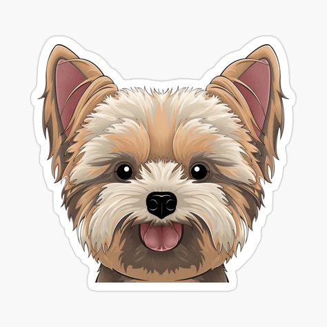 Yorkie Terrier, Redbubble Stickers, Yorkshire Terriers, Yorkie Dogs, Printable Art Prints, Doberman Pinscher, Arte Animal, Dog Stickers, Dog Drawing