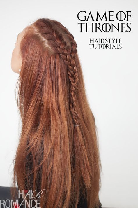 Game of Thrones Hairstyles – Sansa Stark braid tutorial Sansa Hair, Sansa Stark Hairstyle, Medieval Hairstyles Braids, Game Of Thrones Inspired Hair, Game Of Thrones Hair, Hairstyles Game Of Thrones, Game Of Thrones Hairstyles, Game Of Thrones Hair Tutorial, Game Of Thrones Hairstyles Sansa