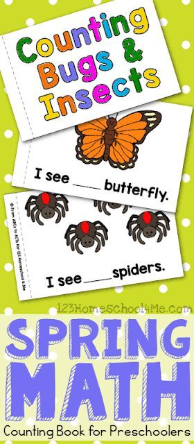 FREE Count to 10 Bugs & Insects Book for Preschoolers - NO PREP as you print the black and white pages to make your own counting worksheets perfect for preschool math, spring activity for kids. #counting #springmath #preschool Kids Counting, Bug Activities, Insects Preschool, Bugs Preschool, Spring Activity, Insect Activities, Insect Crafts, Spring Math, Insects Theme