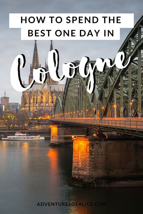 Cologne is a gorgeous German city. If you fancy spending one day in Cologne, use this itinerary to ensure you have the perfect time. https://www.adventuresofalice.com/one-day-in-cologne/ #cologne #germany #travel #europe What To Do In Cologne Germany, Things To Do In Cologne Germany, Germany Bucket List, Germany In Winter, Christmas Markets Germany, German City, German Travel, Germany Travel Guide, European City Breaks