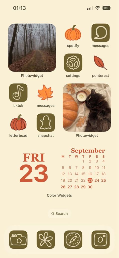 App Organization Iphone Aesthetic Fall, Fall Theme Iphone Homescreen, October Ios 16 Wallpaper, Aesthetic Wallpaper Iphone Widget Ideas, Wigets Idea Fall, Fall Wallpaper Iphone Widgets, Fall Wallpaper And Widgets, Aesthetic Wallpaper Fall Iphone, Fall Background Wallpaper Iphone