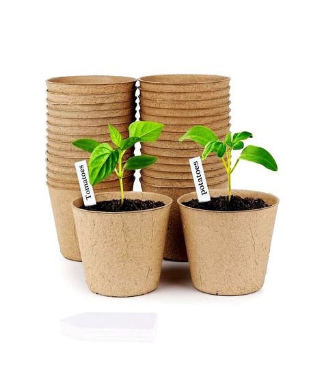 issdem Seedling Saplings Vegetables Biodegradable Peat Pots, Seedling Pots, Plant Seedlings, Seed Starter, Support Plante, Paper Plants, Plant Labels, Plant Markers, Plastic Flowers