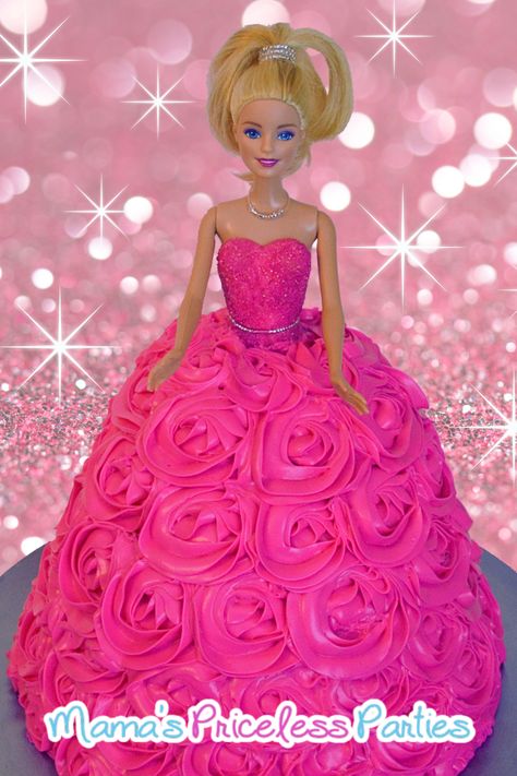 Turn boxed cake mix and frosting into this Beautiful Barbie Doll Cake! Follow along with me in this easy-to-follow step-by-step tutorial. You can make it too! Want a Princess Cake instead? Just use a Princess instead of a Barbie. How To Make Barbie Cake, Doll Cake Tutorial, Cake For Beginners, Barbie Doll Cake, Barbie Birthday Cake, Barbie Doll Cakes, Boxed Cake, Barbie Cake, Box Cake Mix