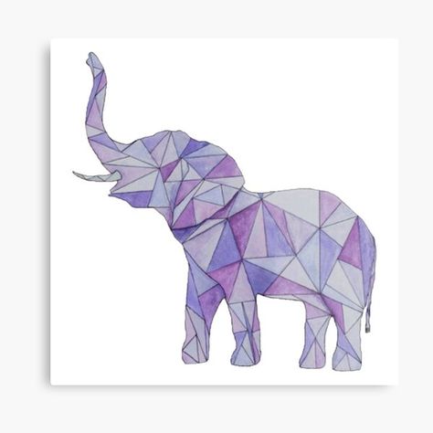 Purple Elephant • Millions of unique designs by independent artists. Find your thing. Geometric Art Animal, Geometric Elephant, Elephant Images, Elephant Stickers, Elephant Colour, Purple Elephant, Elephant Illustration, Watercolor Elephant, Geometric Drawing