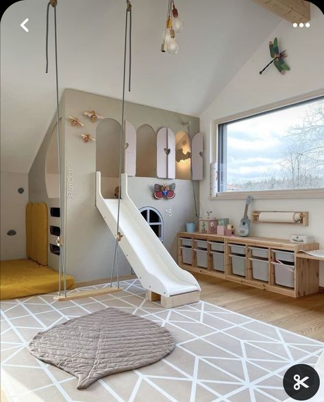 Loft Playroom, Indoor Playroom, Attic Playroom, Basement Playroom, Toddler Playroom, Kids Playroom Decor, Playroom Design, Kids Interior Room, Kids Interior