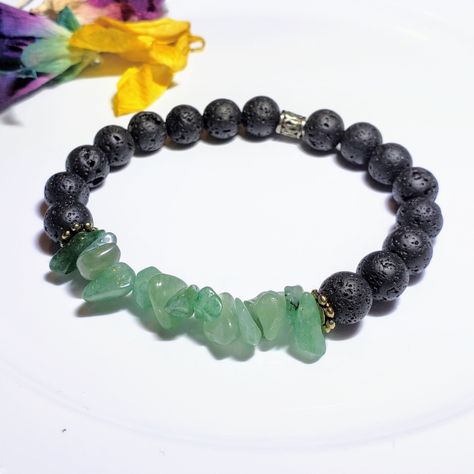 Lava Bead Jewelry, Leather Bracelet Tutorial, Beaded Braclets, Mens Beaded Necklaces, Lava Bead Bracelet, Green Aventurine Crystal, Jewerly Beads, Lava Bracelet, Handmade Jewelry Bracelets