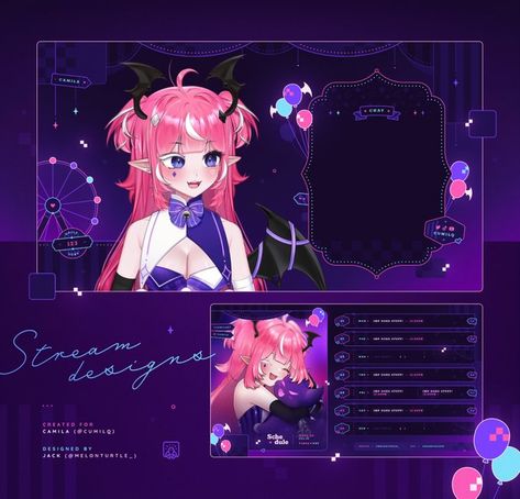 Jack 🐢 on X: "A couple months back I worked with the lovely imp @cumilq on some fancy new stream assets~ filled with fun bursts of color! 🍥✨ #camilART 💜 https://t.co/zCOTRpsxUO" / X Stream Overlay Ideas, Overlay Ideas, Stream Assets, Vtuber Assets, Stream Overlay, Canvas Learning, Twitch Stream, Learning Graphic Design, Graphic Design Fun