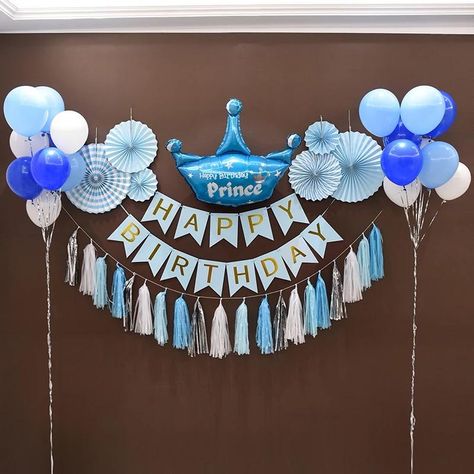 Diy Birthday Decorations For Boys, Kids Bday Decoration Ideas At Home, Simple Birthday Decorations For Kids, Birthday Decoration Ideas Simple, Birthday Backdrop Ideas Kids, Easy Diy Birthday Decorations, Happy Birthday Wall Decoration, Birthday Decoration Ideas For Kids, Simple Birthday Backdrop