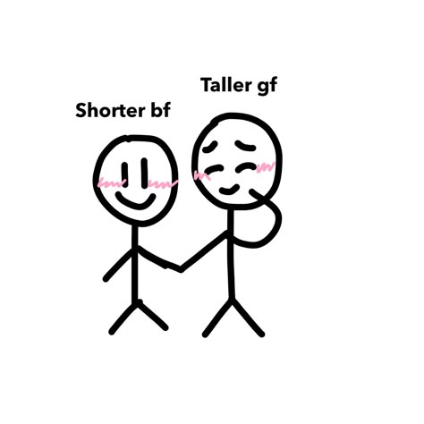 Taller Girlfriend Aesthetic, Big Girlfriend Short Boyfriend, Talk Gf Short Bf, Tall Gf And Short Bf Art, Cute Girlfriend And Boyfriend Pictures, Loud Gf And Quiet Bf, Gf Taller Than Bf, Girlfriend Taller Than Boyfriend, Tall Gf Short Bf Poses Drawing