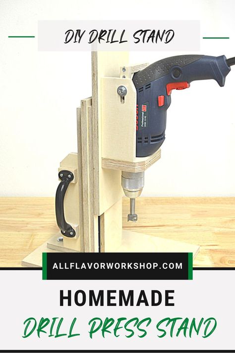 Diy Drill Press Stand, Drill Guide Diy, Diy Drill Press, Drill Press Stand Plans, Drill Press Diy, Homemade Drill Press, Table Drill, Drill Press Stand, Drill Jig