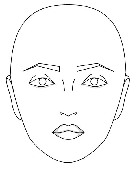 Makeup looks for Fashion Illustration — amiko simonetti Face To Draw Makeup On, Drawing Model Face, Face For Makeup Drawing Base, Blank Face Drawing, Face Pattern Drawing, Face For Makeup Drawing, Perfect Face Template, Simple Face Drawing, Fashion Illustration Face