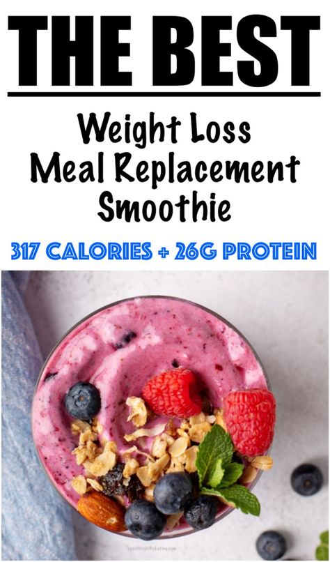 Weight Loss Meal Replacement Smoothie Recipe - Lose Weight By Eating Dinner Smoothie Recipes, Dinner Smoothie, Best Meal Replacement, Low Calorie Meal, Meal Replacement Drinks, Lunch Smoothie, Metabolism Boosting Foods, Low Calorie Cooking, Healthy Food Recipes Clean Eating