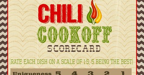 I was asked to make a Chili Cook-off Scorecard for my ward so I decided to share it with others since this is the season of Chili Cook offs.... Chili Contest, Chili Party, Chili Cookoff, Chili Cook Off, Birthday Party Planning, Cook Off, Work Party, Fall Festival, I Decided