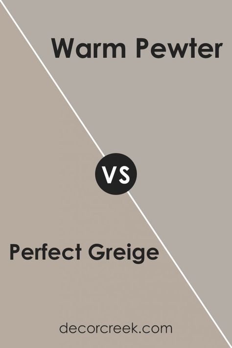 Perfect Greige SW 6073 by Sherwin Williams vs Warm Pewter SW 9572 by Sherwin Williams Sherwin Williams Functional Gray Exterior, Skyline Steel Sherwin Williams Exterior, Warm Pewter Sherwin Williams, Greige Trim, Perfect Greige Sherwin Williams, Greige Exterior, Modern Gray Sherwin Williams, Sherwin Williams Greige, Mega Greige