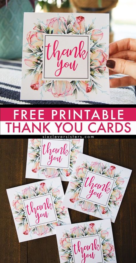 These free printable, floral thank you cards are ready for you to download and print. Send someone a handwritten note with these gorgeous, free printable thank you notes and show them you appreciate what they did! #thankyou #thanks #card #printables #freeprintable #floral Free Printable Thank You Cards, Printable Thank You Notes, Printable Things, Frame Printable, Diy Stencils, Thank You Printable, Writing Paper Printable Stationery, Business Printables, Writing Paper Printable