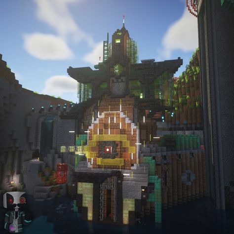 The Arcane inspired bar from episode 16 of Randomcraft. Click through to watch it. #Minecraft #Minecraftbuilds #Arcane Arcane Minecraft, Steampunk Bar, Minecraft Steampunk, Mc Builds, Minecraft Builds, Watch It, Cyberpunk, Minecraft, Sci Fi