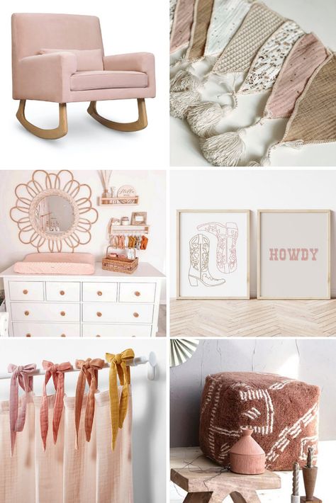 Shopping List: Country Baby Girl Nursery – Modified Tot Western Boho Nursery Girl, Country Girl Nursery, Cowgirl Nursery Theme, Country Baby Girl Nursery, Western Baby Girls, Girl Nursery Ideas, Boho Baby Girl Nursery, Country Baby Girl, Country Nursery