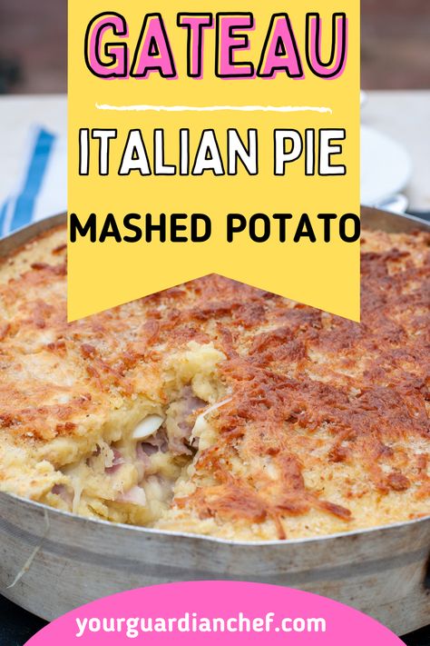 The Italian Mashed Potato Pie (Gateau) recipe is a unique and delicious dish, perfect as a vegetable side for various meals. It's a healthy, Italian vegetarian option that's easy to make, making it great for family dinners and special occasions. This recipe offers a twist on traditional mashed potatoes, incorporating Italian flavors for a comforting and hearty dish. Italian Mashed Potatoes, Mashed Potato Pie, Easy Sunday Dinner, Big Family Dinner, Mashed Potato Casserole, Hearty Dinner Recipes, Sunday Dinners, Healthy Italian, Classic Lasagna