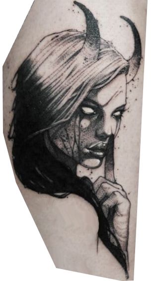 Inner Demon Tattoo Woman, Demon Tattoo Female, Demon Woman Tattoo, Female Demon Tattoo, Demon Girl Tattoo, Demonic Woman Tattoo, Devil Girl Tattoo, Satanic Woman Tattoo, Gotik Tattoo