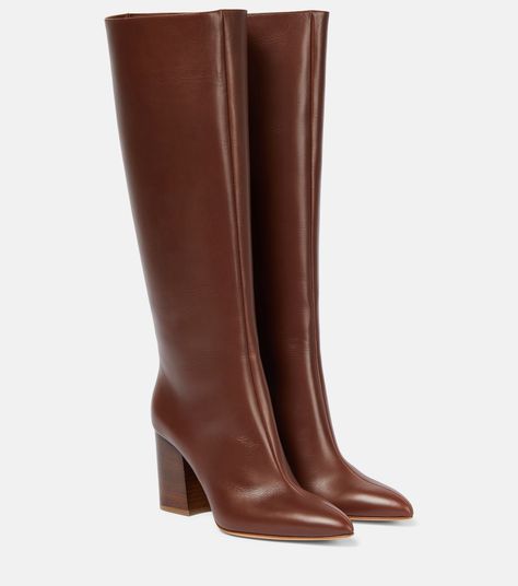 Sascha Leather Knee High Boots in Brown - Gabriela Hearst | Mytheresa Knee High Boots Png, Remi Core, Mytheresa Shoes, Celeb Lifestyle, Knee High Brown Boots, Elegant Watches Women, Brown Knee High Boots, Gabriela Hearst, Fancy Shoes