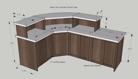 7 Foot L-Shaped Welcome Center - Envisionary Images L Shape Bar Counter, L Shape Bar, Church Welcome Center, Home Bar Plans, Welcome Center, Tech Inspiration, Bar Plans, Counter Bar, Desk Space