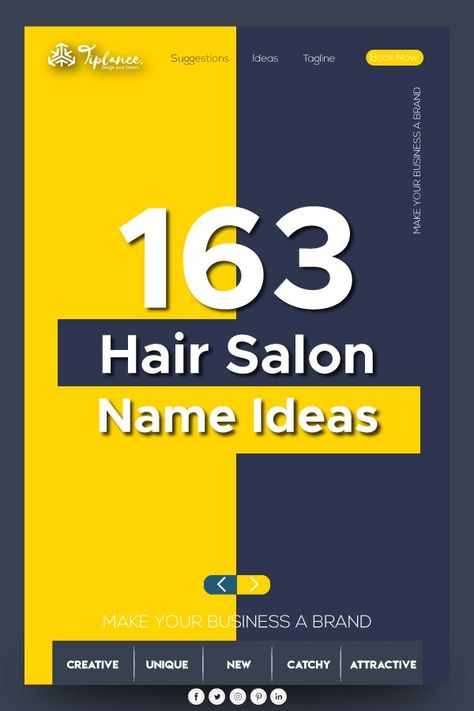 163 Creative Hair Salon Name Ideas to Start New Business  I know you are looking for hair salon name ideas? & Struggling to find the right one! If you are good at hair styling or anything related to hairs or you are hair experts and want to open a high-end, classy, hair salon.  #HairSalonNames #HairsalonnameIdeas #NameIdeas Unisex Salon Names Ideas, Name Ideas For Hair Business, Cute Salon Names, Hair Salon Names Ideas Unique, Hair Brand Name Ideas, Classy Hair Salon, Hairstylist Names Ideas, Salon Branding Ideas, Salon Names Ideas Unique