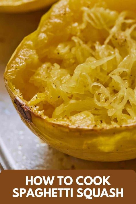 Spaghetti squash is such a delicious and versatile vegetable. It makes for a healthy and easy side dish that only takes a few ingredients to make! Here’s how to cook spaghetti squash in the oven! Perfect Spaghetti, Easy Spaghetti Squash, Spaghetti Squash Recipes Easy, Cook Spaghetti Squash, Pasta Substitute, Baked Spaghetti Squash, Easy Spaghetti, Squash Recipe, Spaghetti Squash Recipes