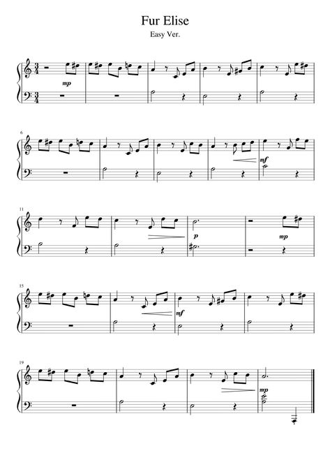 Fur Elise (Easy Piano) sheet music for Piano download free in PDF or MIDI Fur Elise Sheet Music, Pop Piano Sheet Music, Piano Sheet Music Beginners, Accordion Sheet Music, Popular Piano Sheet Music, Piano Songs Sheet Music, Music Theory Piano, Piano Sheet Music Letters, Piano Easy