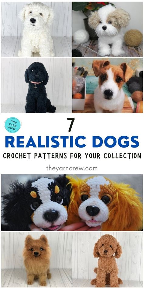 Crochet Shitzu Pattern Free, Realistic Crochet Pattern, Dog Plushie Crochet, Corgi Crochet Pattern Free, Cute Crochet Dog, Realistic Crochet, Crochet Dogs, Tiny Animals, Dog Patterns