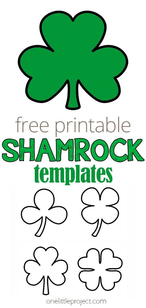 Over 24 free printable shamrock template pages to use for crafts and colouring. There are 6 different shapes of shamrock outlines that you can find in all different sizes! These clover shapes are perfect for St. Patrick's Day crafts or any spring activity where you might need a shamrock stencil. Shamrock Template Free Printables, Shamrock Stencil, Printable Shamrock Template, Ahg Crafts, Shamrock Outline, Shamrock Printable, Clover Craft, Easy Learning Activities, Baby Hats Knitting Free