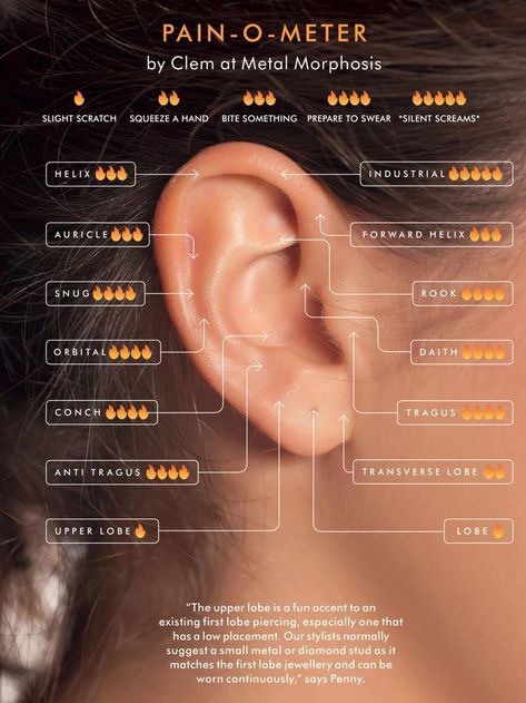 Anti Piercing Tragus, Men’s Ear Piercing Stack, Ear Piercing Pain Chart, Ear Piercing Chart Pain, Piercing Pain Chart, Ear Piercings Placement Chart, Ear Piercing Chart, Darkroom Photography, Tattoos Abstract