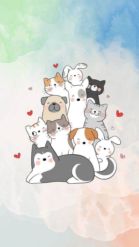 Cozy Animals, Calin Gif, Wallpaper Gatos, Paw Wallpaper, Apple Pencil 2, Cat Phone Wallpaper, Draw With Me, Cute Dog Wallpaper, Iphone Wallpaper Cat