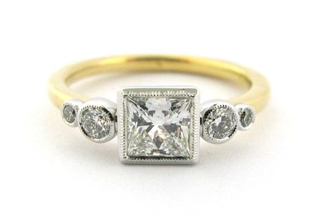 Princess Cut Bezel Ring, Ring Upgrade, Cut Engagement Rings, Brilliant Cut Diamond Ring, Princess Cut Engagement, Engagement Rings Princess, Diamond Ring Princess Cut, Fine Diamond Jewelry, Round Diamond Ring