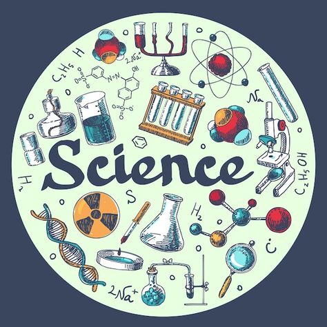 Science background design Premium Vector | Premium Vector #Freepik #vector #background #design #wallpaper #science Romantasizing Life, Papan Tulis Kapur, Chemistry Quotes, Science Drawing, Science Doodles, Project Cover Page, Science Icons, Science Background, Biology Art