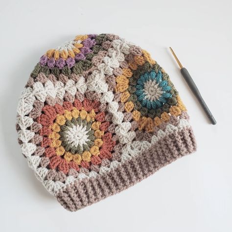 Would you wear this granny square hat? They are very trendy right now. Crochet and granny's are making another comeback ! . . . Dm to purch@se . . #crochethats #grannysquare #handmadehat #colorfulcrochet #imadethis #greatlakesmade Granny Square Beanie Free Pattern, Crochet Granny Square Beanie, Granny Square Beanie, Square Beanie, Square Hat, Granny Square Hat, Beret Pattern, Handmade Hat, Pattern Free