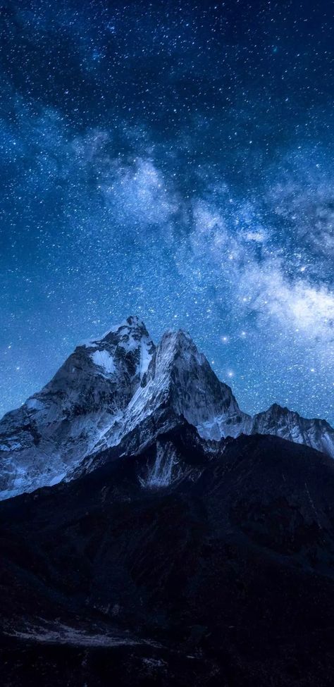 Nepal Hd Wallpaper, Mountains At Night, Night Sky Moon, Wallpaper Images Hd, Night Sky Photography, Sky Mountain, Night Sky Wallpaper, Mountain Wallpaper, Night Landscape