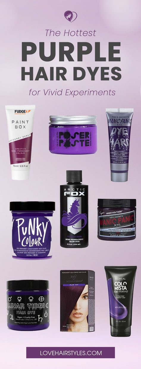 The 9 Damage Free Purple Hair Dye Brands For Safe Color Experiments ❤ What if we tell you that there is purple hair dye that won’t result in months of commitment and damage? In this post, you will see the best temporary products that give vivid, saturated shades for light and dark bases. It’s time to forget about permanent dyes and switch to damage-free brands. #lovehairstyles #hair #hairstyles #haircuts Purple Black Hair Dye, Best Purple Hair Dye, Ash Brown Hair Dye, Purple Black Hair, Purple Hair Dye, Dark Purple Hair Color, Dark Hair Dye, Hair Dye Brands, Hair Caramel