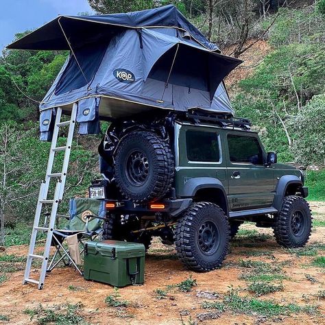 AARMED survival on Instagram: “Very cool little Suzuki with a rooftop tent, looks like a great little overlander. ⛺️   #Suzuki #jimny #samurai #suzukisamurai #offroad…” Suzuki Jimny Off Road, Pajero Off Road, Suzuki Jimmy, Suzuki Vitara 4x4, Camping 4x4, Jimny 4x4, Jimny Suzuki, Rooftop Tent, Camping Inspiration