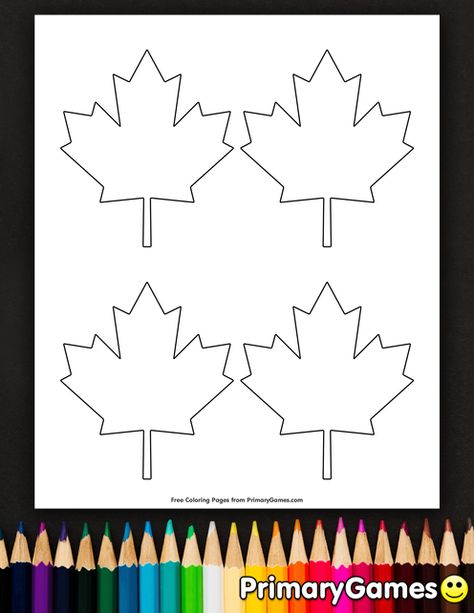 Maple Leaf Printable, Maple Leaf Template Free Printable, Leaves Template Free Printable, Free Printable Fall Coloring Pages, Maple Leaf Clipart, Maple Leaf Template, Fall Coloring, Canada Maple Leaf, Canadian Maple Leaf