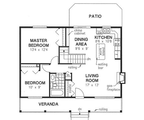 Country House Plan - 2 Bedrooms, 1 Bath, 900 Sq Ft Plan 40-129 Unrealistic Dreams, 900 Sq Ft House, Cool House Plans, Pocket Neighborhood, Cabin Plan, Textile Studio, Crawfish Etouffee, Cool House, Cottage Floor Plans