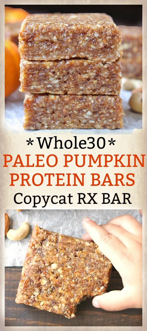 Pumpkin Protein Bars, Whole 30 Snacks, Pumpkin Protein, Paleo Pumpkin, Paleo Sweets, Paleo Treats, Paleo Snacks, Paleo Breakfast, Idee Pasto Sano