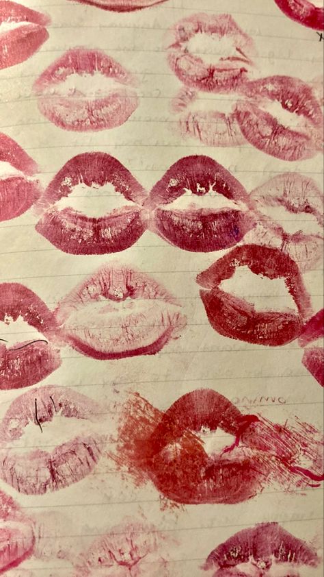 Lip Stains On Paper Aesthetic, Lips On Paper Aesthetic, Aesthetic Lipstick Art On Paper, Kiss Paper Trend Aesthetic, Kiss Paper Trend, Test Paper Aesthetic, Smudged Lipstick Aesthetic, Kiss Marks Lipstick Aesthetic Wallpaper, Lipstick Print Aesthetic