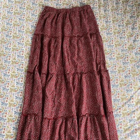 Brandy Melville long skirt Long, red floral maxi... - Depop Brandy Long Skirt, Brandy Floral Long Sleeve, Red Brandy Melville Top, Phoebe Skirt Brandy Melville, Brandy Melville Cara Skirt, Brandy Melville Skirt, Floral Maxi Skirt, Long Red, Brandy Melville