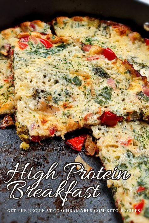 Enjoy this pancetta broccoli cottage cheese frittata. A delicious low carb, high protein, and diabetic-friendly recipe. This frittata is easy to make and perfect for a healthy breakfast or brunch. Cottage Cheese And Broccoli, High Protein Frittata Recipes, Eggs And Cottage Cheese Scrambled, High Protein Frittata, Low Carb Breakfast Quiche, Broccoli Cottage Cheese, Cottage Cheese Frittata, Cottage Cheese Breakfast Recipes, Cottage Cheese Recipes Breakfast