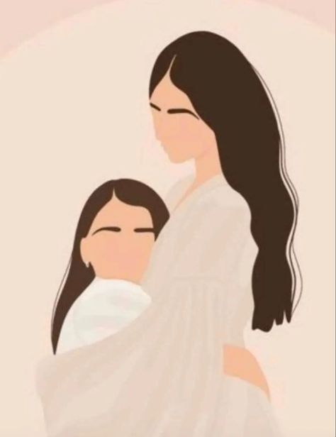 Mommy And Daughter Drawing, Grand Mother Illustration, Mom Wallpaper Aesthetic, Mother Daughter Drawing, Family Tattoos Ideas, Tato Grunge, Mother And Daughter Drawing, Family Tattoo Ideas, Pink Clouds Wallpaper