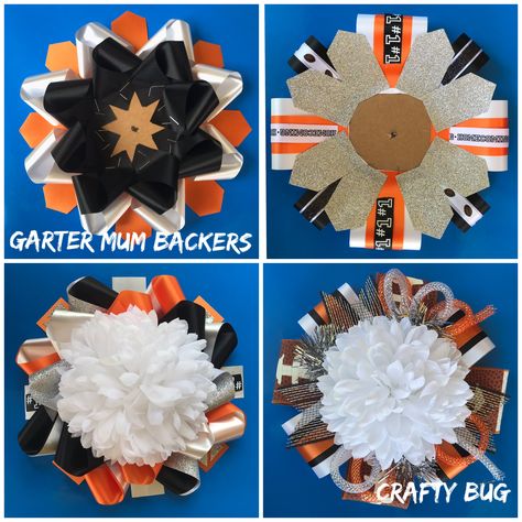 🤍🖤🧡 YouTube channel H COOPER/ CRAFTY BUG 🧡🖤🤍 Mum Backers, Garter Mum, How To Make Mums, Big Homecoming Mums, Texas Mums, Homecoming Mums Senior, Texas Homecoming Mums, Football Mums, Homecoming Garter